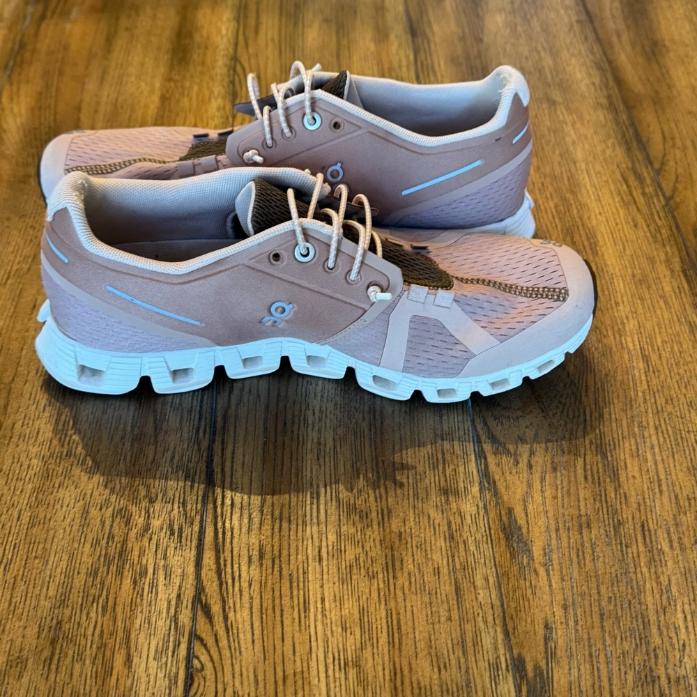 On Cloud Dusty Blush Pink/Rosebrown Camo Running Shoes w/Speed Lacing 8 - Picture 13 of 16
